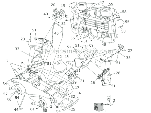 Page A Diagram and Parts List for C0532  Power Wheels Ride-On ATVs